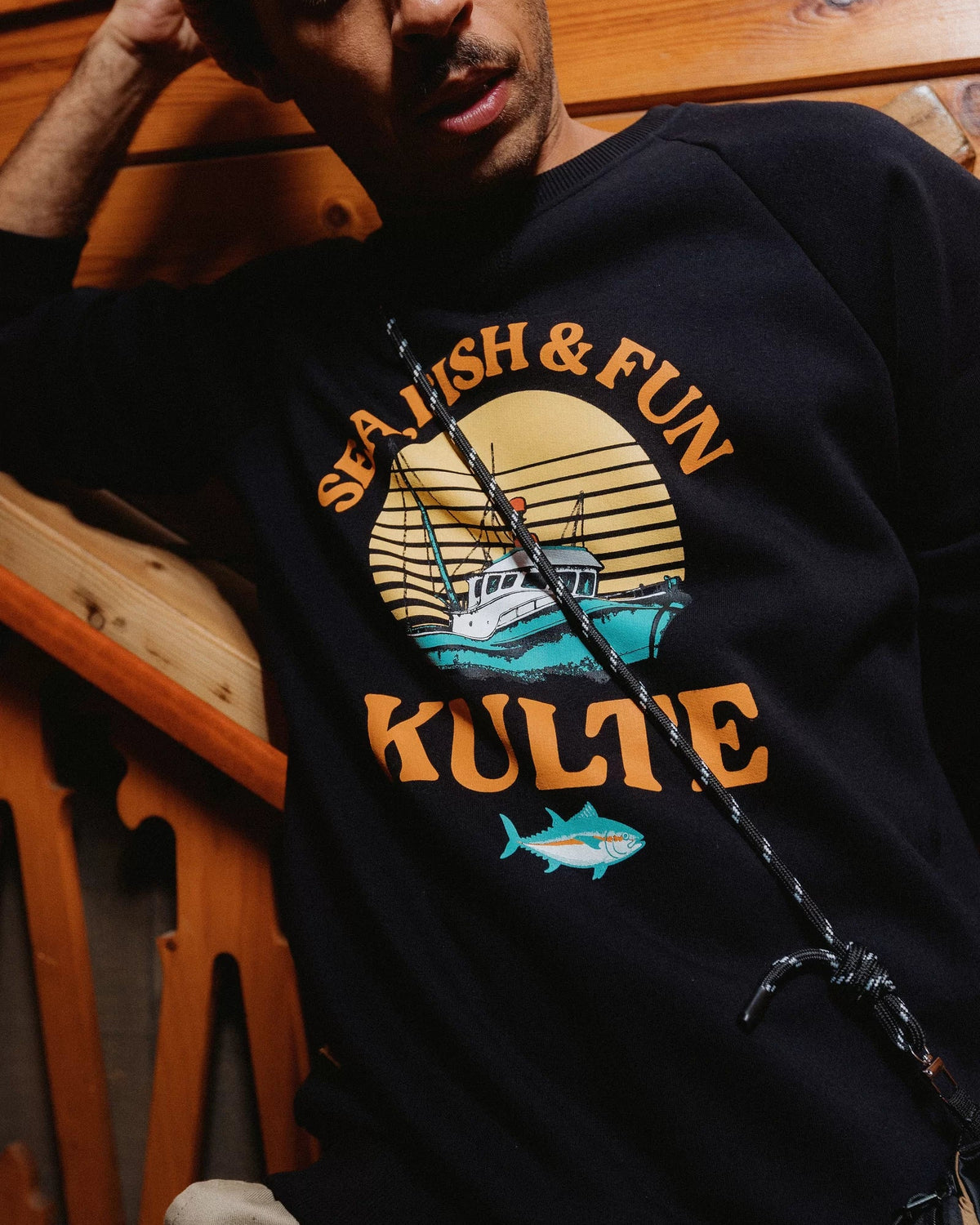 Sweatshirt Chalutier Black KULTE, worn