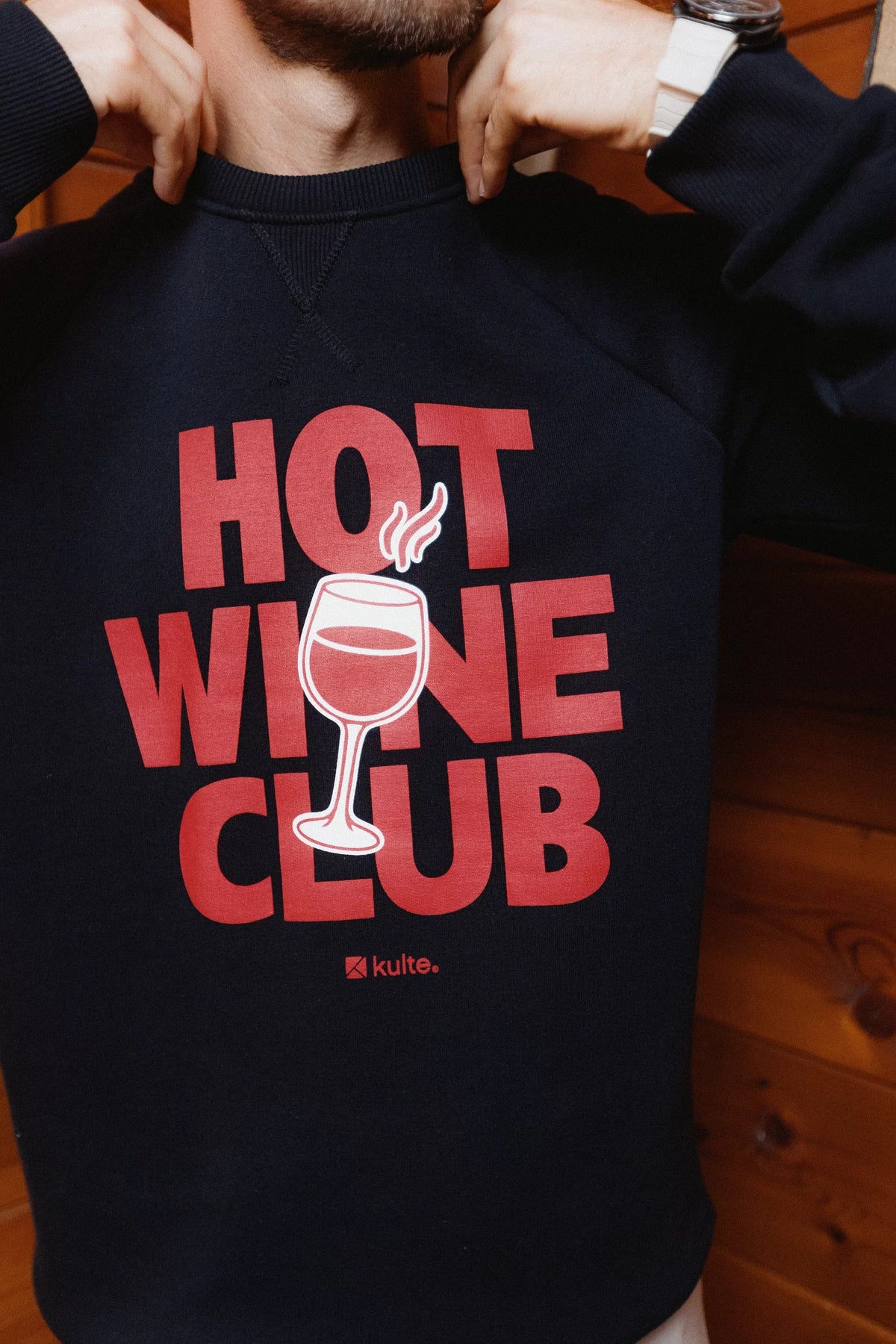 Sweat Wine Club Noir KULTE, détail