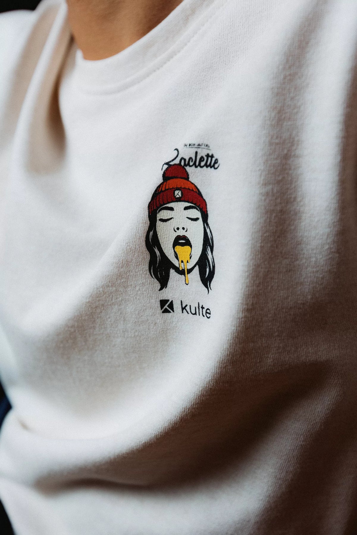 T-shirt Lait Cru heather off white KULTE, detail