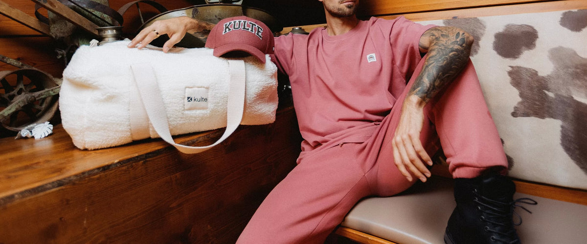 Pantalons Hiver 26 KULTE, jog pant Square brick dusty porté