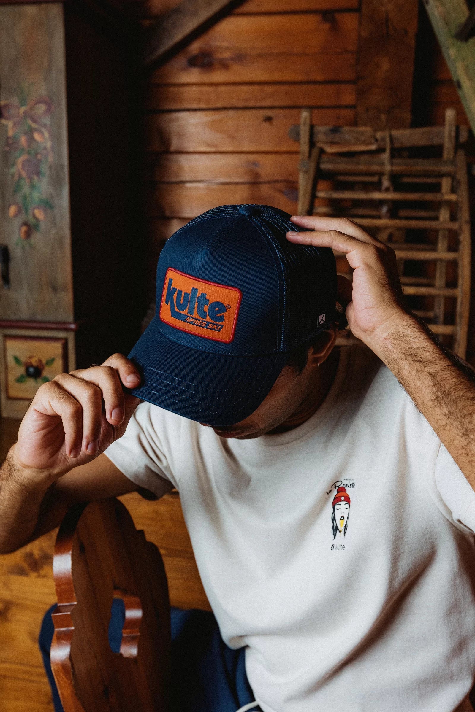 Casquette Motif Apres Ski KULTE, détail