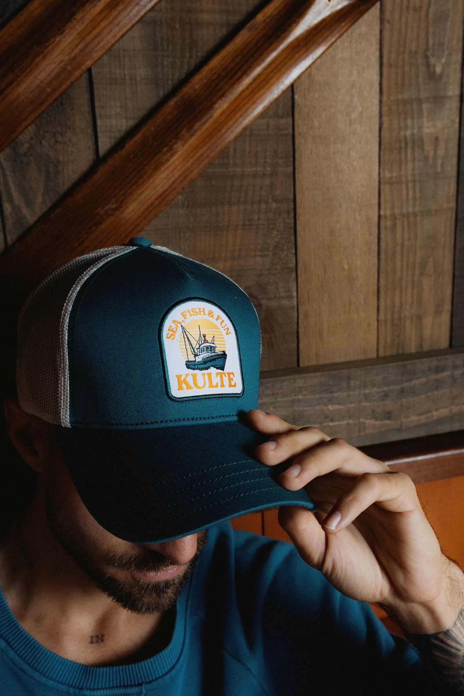 Casquette Motif Chalutier KULTE, détail