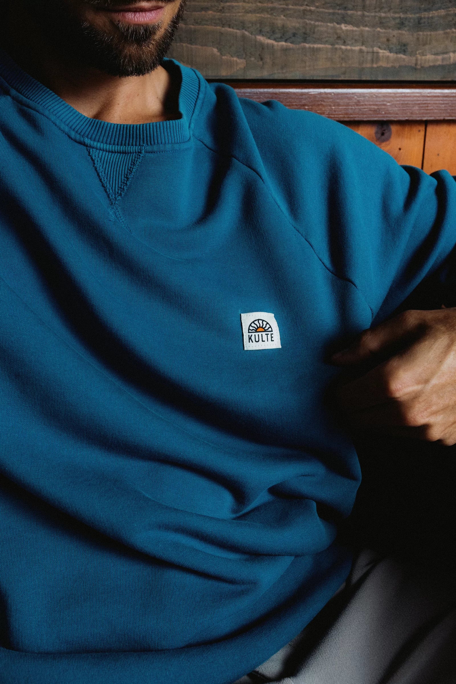 Sweat Oversize Picto Vert d Eau KULTE, détail