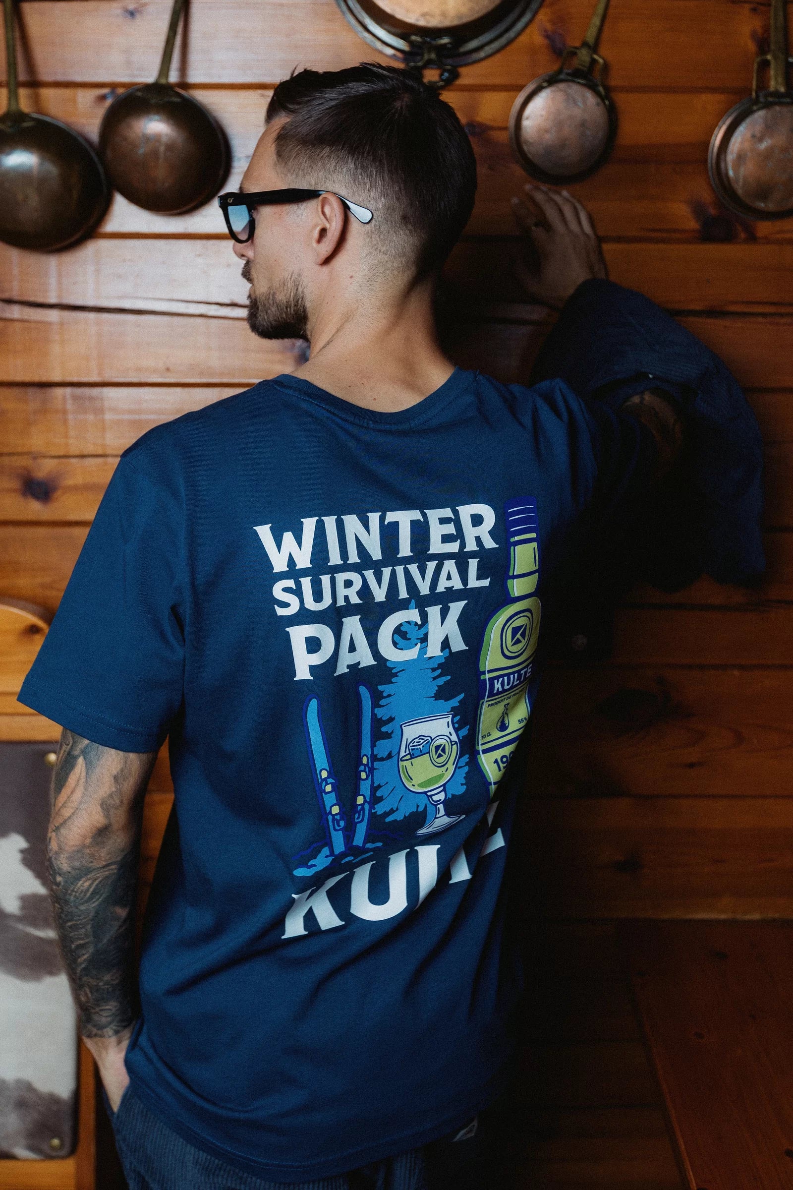 T-shirt Winter Pack Bleu Marine KULTE, dos